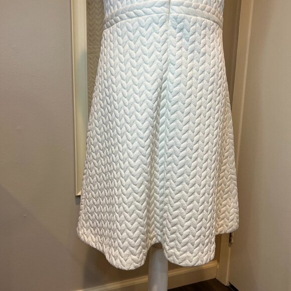 NWT Ann Taylor LOFT cream sleeveless quilted A-line dress, Size 12 - Picture 7 of 13
